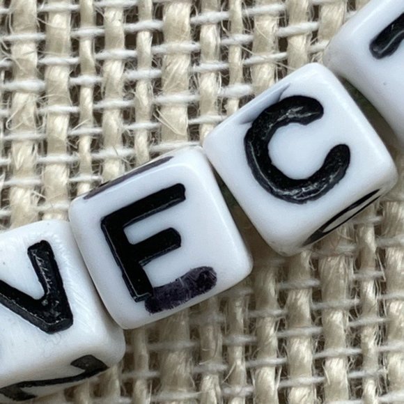 RAINBOW CONNECTION Beaded Necklace As Is Cube Black White Blue Green Yellow Pink - Picture 5 of 6